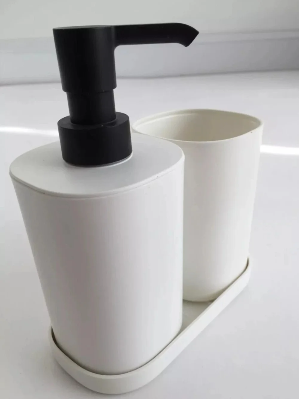 IKEA Bathroom Set Storavan Toothbrush Holder Soap Dispenser Tray 3piece NEW